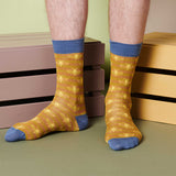 ANKLE SOCKS - cotton - men's - BEE - mustard - CASE SIZE 3