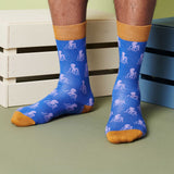 ANKLE SOCKS - cotton - men's - OCTOPUS - bright blue