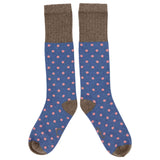 KNEE SOCKS - lambswool - women's  -  small spot - navy - CASE SIZE 3