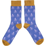 ANKLE SOCKS - cotton - men's - OCTOPUS - bright blue - CASE SIZE 3