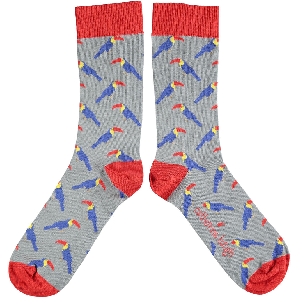 ANKLE SOCKS - cotton - men's - PARROT - light grey - CASE SIZE 3