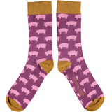 ANKLE SOCKS - cotton - men's - PIG - plum - CASE SIZE 3