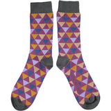 ANKLE SOCKS - cotton - men's - TRIANGLE - purple - CASE SIZE 3