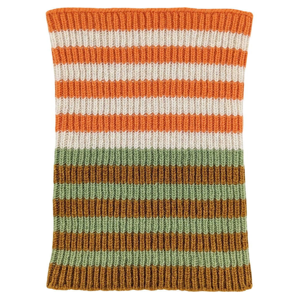 MINI SNOOD - lambswool -  stripe - mint & orange