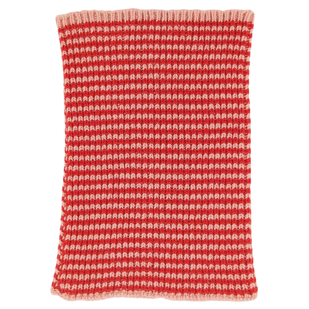 MINI SNOOD - lambswool -  thin stripe - red