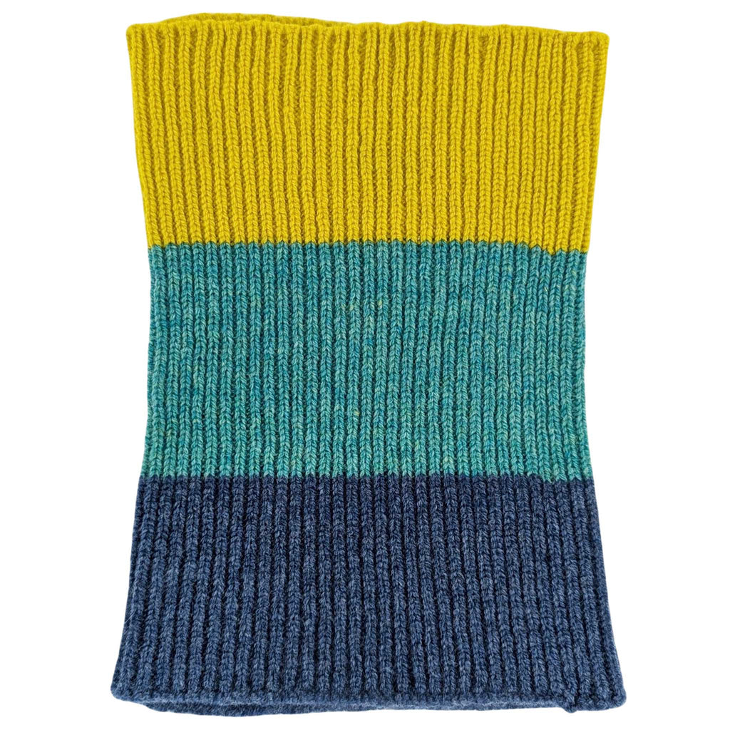 MINI SNOOD - lambswool - colour block- jade