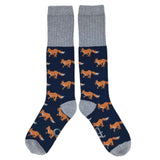 KNEE SOCKS - lambswool - women's  -  running fox - dark teal - CASE SIZE 3