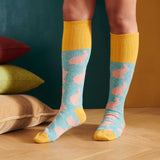 KNEE SOCKS - lambswool - women's - rabbit - jade - case size 3