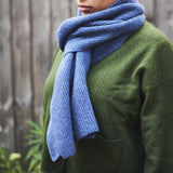 RIB SCARF - Lambswool - Blue