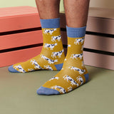 ANKLE SOCKS - cotton - men's - COW - yellow green