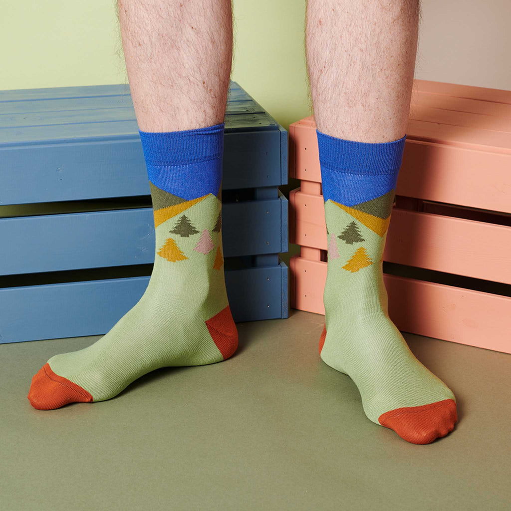 ANKLE SOCKS - cotton - men's - MOUNTAIN - light green
