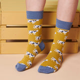 Ladies Yellow Cow Organic Cotton Ankle Socks