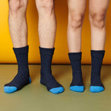 ANKLE SOCKS - lambswool & silk - unisex - navy 