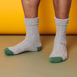 ANKLE SOCKS - lambswool & silk - unisex - grey