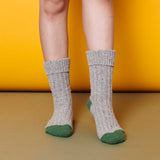 ANKLE SOCKS - lambswool & silk - unisex - grey