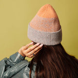 HAT - beanie - peach & concrete marl