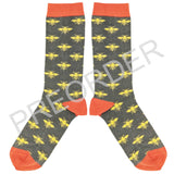 ANKLE SOCKS - cotton - men's - BEES - grey - CASE SIZE 3