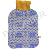 PRE-ORDER*** HOTTIE COVER - rollneck - lambswool - fair isle - blue / yellow