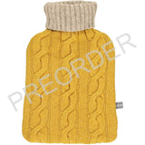 HOTTIE COVER - cable knit - cashmere mix - yellow / oat