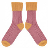 SLOUCH SOCKS - Cashmere Blend - Women's – Dusky PInk/Gold