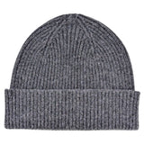 Lambswool Ribbed Beanie - Charcoal