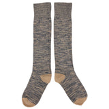 Ladies Organic Cotton Ribbed Knee Socks - Slate Grey Marl