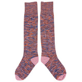 KNEE SOCKS - cotton - women's - marl - navy/rust - CASE SIZE 3