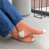 ANKLE SOCKS - cotton - women's - LUREX - coral/oatmeal - CASE SIZE 3