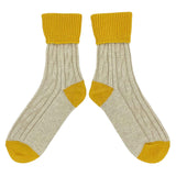 SLOUCH SOCKS - cashmere mix - OATMEAL / YELLOW - CASE SIZE 3