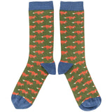 Men's Green Foxes Organic Cotton Ankle Socks