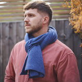RIB SCARF - Lambswool - Blue