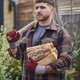 GLOVES - Lambswool - Men's - Red/Grey