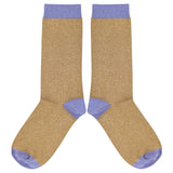 Women's Ginger & Lilac Glitter Organic Cotton Ankle Socks