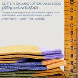 ANKLE SOCKS - Cotton - Women's – Glitter - Teal/Jade