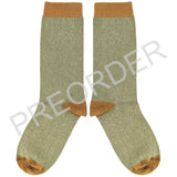 ANKLE SOCKS - cotton - women's - GLITTER - khaki/ginger - CASE SIZE 3