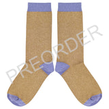 ANKLE SOCKS - cotton - women's - GLITTER - ginger/lilac - CASE SIZE 3