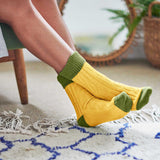 SLOUCH SOCKS - cashmere mix - GOLD/GREEN - CASE SIZE 3