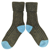 ANKLE SOCKS - lambswool & silk - unisex - Dark Green & Jade - CASE SIZE 3