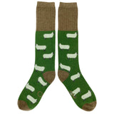 KNEE SOCKS - lambswool - women's  - sheep - green - CASE SIZE 3