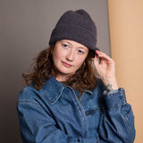 Lambswool Ribbed Beanie - Charcoal