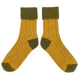 SLOUCH SOCKS - cashmere mix - GOLD/GREEN - CASE SIZE 3