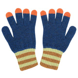 KIDS GLOVE - Lambswool - Finger Tips - Blue