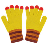 KIDS GLOVE - Lambswool - Finger Tips - Yellow/Red