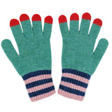 KIDS GLOVE - Lambswool - Finger Tips - Green