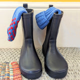 Kids Non-Slip Cashmere Blend Socks - Blue & Red