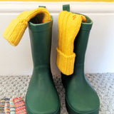 Kids Non-Slip Cashmere Blend Socks - Yellow & Orange