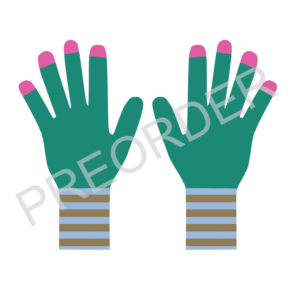 KIDS GLOVE - Lambswool - Finger Tips - Spearmint/Pink