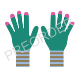 KIDS GLOVE - Lambswool - Finger Tips - Spearmint/Pink