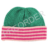 KIDS HAT - Lambswool - Green/Peach/Pink