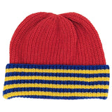 Kids' Lambswool Beanie - Red & Yellow Stripe